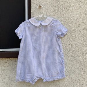 Luli & me 18M blue and white checked one piece GUC